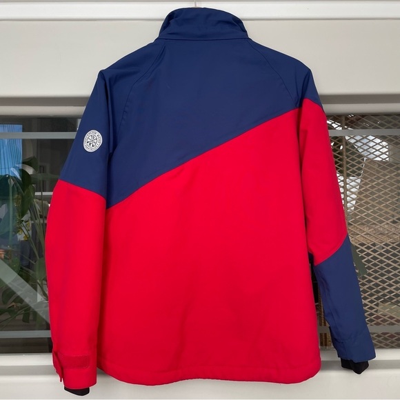 CLWR COLOURWEAR Youth 12-14 Winter Jacket Red Navy Colorblock Waterproof - Picture 2 of 16
